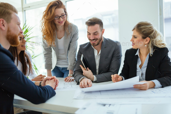 Group of business people collaborating in office